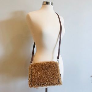 STEVE MADDEN Kate Faux Shearling Corduroy Crossbody Bag